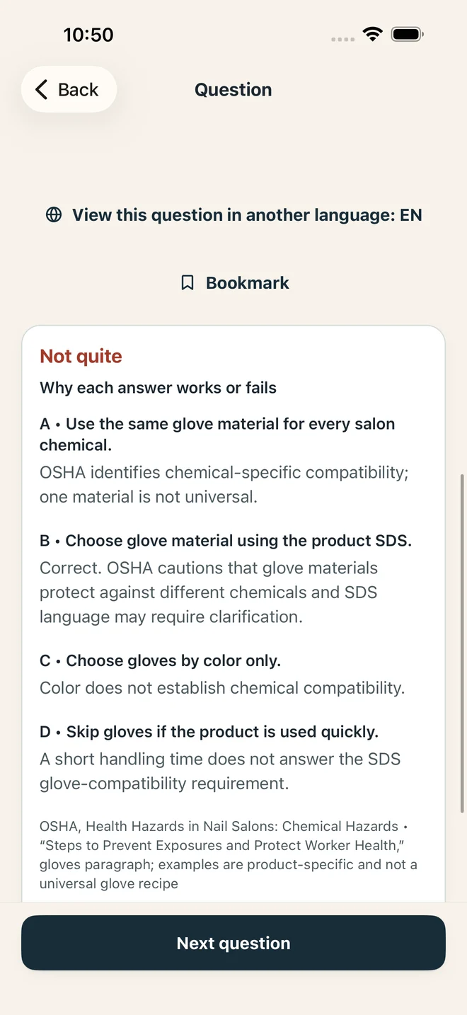 Cosmetology · answer feedback