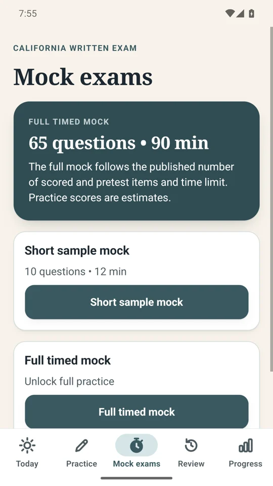 Nail Technician · timed mocks